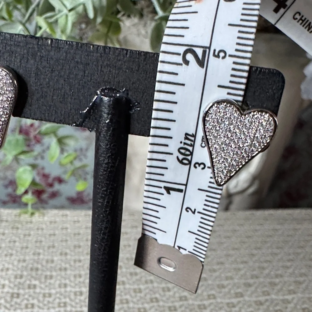 Heart Shaped Stainless Steel Earrings NWOT